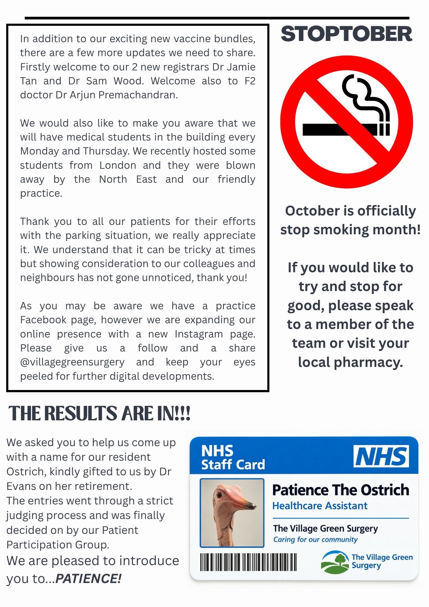 Village Green Surgery Autumn Newsletter 2026 Immunisation Special Page 2